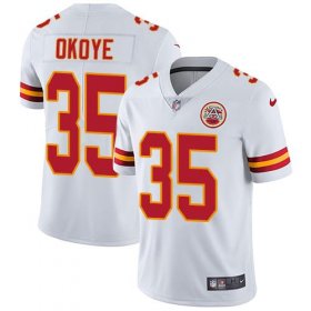 Wholesale Cheap Nike Chiefs #35 Christian Okoye White Men\'s Stitched NFL Vapor Untouchable Limited Jersey