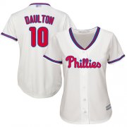 Wholesale Cheap Phillies #10 Darren Daulton Cream Alternate Women's Stitched MLB Jersey