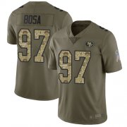 Wholesale Cheap Nike 49ers #97 Nick Bosa Olive/Camo Men's Stitched NFL Limited 2017 Salute To Service Jersey