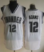 Wholesale Cheap Oklahoma City Thunder #12 Steven Adams White With Black Swingman Jersey