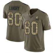 Wholesale Cheap Nike Browns #80 Jarvis Landry Olive/Camo Youth Stitched NFL Limited 2017 Salute to Service Jersey