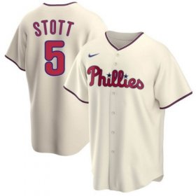 Cheap Men\'s Philadelphia Phillies #5 Bryson Stott Cream Cool Base Stitched Baseball Jersey