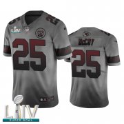 Wholesale Cheap Kansas City Chiefs #25 LeSean McCoy Smoky Gray Super Bowl LIV 2020 Men's Nike Vapor Limited City Edition NFL Jersey