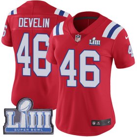 Wholesale Cheap Nike Patriots #46 James Develin Red Alternate Super Bowl LIII Bound Women\'s Stitched NFL Vapor Untouchable Limited Jersey