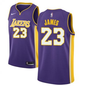 Wholesale Cheap Women\'s Nike Los Angeles Lakers #23 LeBron James Purple NBA Swingman Statement Edition Jersey
