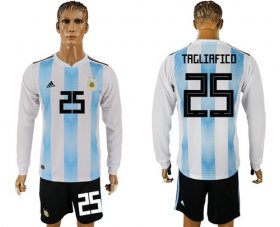 Wholesale Cheap Argentina #25 Tagliafico Home Long Sleeves Soccer Country Jersey