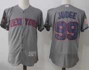 Wholesale Cheap Yankees #99 Aaron Judge Grey Fashion Stars & Stripes Flexbase Authentic Stitched MLB Jersey