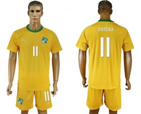 Wholesale Cheap Cote d\'lvoire #11 Drogba Home Soccer Country Jersey