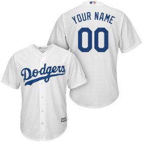 Wholesale Cheap Los Angeles Dodgers Majestic Cool Base Custom Jersey White