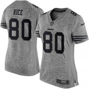 Wholesale Cheap Nike 49ers #80 Jerry Rice Gray Women's Stitched NFL Limited Gridiron Gray Jersey