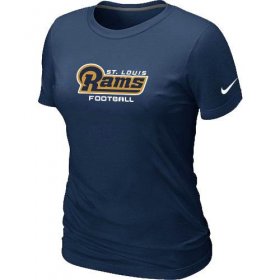 Wholesale Cheap Women\'s Nike Los Angeles Rams Sideline Legend Authentic Font T-Shirt D.Blu