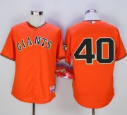 Wholesale Cheap Giants #40 Madison Bumgarner Orange Old Style "Giants" Stitched MLB Jersey