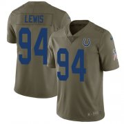 Wholesale Cheap Nike Colts #94 Tyquan Lewis Olive Men's Stitched NFL Limited 2017 Salute to Service Jersey