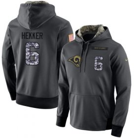Wholesale Cheap NFL Men\'s Nike Los Angeles Rams #6 Johnny Hekker Stitched Black Anthracite Salute to Service Player Performance Hoodie