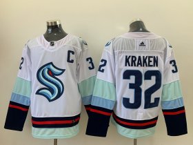 Wholesale Cheap Men\'s Seattle Kraken #32 Kraken White Stitched Adidas NHL Jersey