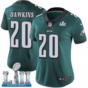 Wholesale Cheap Nike Eagles #20 Brian Dawkins Midnight Green Team Color Super Bowl LII Women's Stitched NFL Vapor Untouchable Limited Jersey