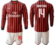 Wholesale Cheap AC Milan #14 Bakayoko Home Long Sleeves Soccer Club Jersey