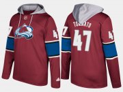 Wholesale Cheap Avalanche #47 Dominic Toninato Burgundy Name And Number Hoodie