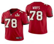 Wholesale Cheap Men's Tampa Bay Buccaneers #78 Tristan Wirfs Red 2021 Super Bowl LV Limited Stitched NFL Jersey