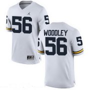 Wholesale Cheap Men's Michigan Wolverines #56 LaMarr Woodley White Stitched College Football Brand Jordan NCAA Jersey