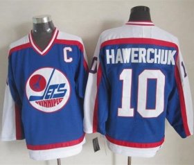 Wholesale Cheap Jets #10 Dale Hawerchuk Blue/White CCM Throwback Stitched NHL Jersey