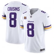 Wholesale Cheap Men's Minnesota Vikings #8 Kirk Cousins White 2023 F.U.S.E. With 4-Star C Patch Vapor Untouchable Limited Football Stitched Jersey
