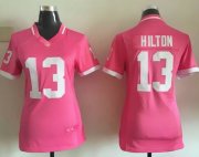 Wholesale Cheap Nike Colts #13 T.Y. Hilton Pink Women's Stitched NFL Elite Bubble Gum Jersey