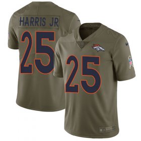 Wholesale Cheap Nike Broncos #25 Chris Harris Jr Olive Youth Stitched NFL Limited 2017 Salute to Service Jersey