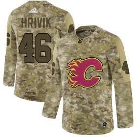Wholesale Cheap Adidas Flames #46 Marek Hrivik Camo Authentic Stitched NHL Jersey