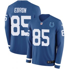 Wholesale Cheap Nike Colts #85 Eric Ebron Royal Blue Team Color Men\'s Stitched NFL Limited Therma Long Sleeve Jersey