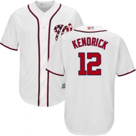 Wholesale Cheap Nationals #12 Howie Kendrick White Cool Base Stitched MLB Jersey