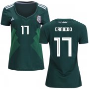 Wholesale Cheap Women's Mexico #17 Candido Home Soccer Country Jersey