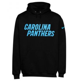 Wholesale Cheap Men\'s Carolina Panthers Nike Black KO Wordmark Performance Hoodie