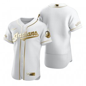 Wholesale Cheap Cleveland Indians Blank White Nike Men\'s Authentic Golden Edition MLB Jersey