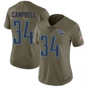 Wholesale Cheap Nike Titans #34 Earl Campbell Olive Women's Stitched NFL Limited 2017 Salute to Service Jersey