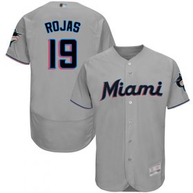 Wholesale Cheap marlins #19 Miguel Rojas Grey Flexbase Authentic Collection Stitched MLB Jersey