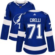Cheap Adidas Lightning #71 Anthony Cirelli Blue Home Authentic Women's Stitched NHL Jersey