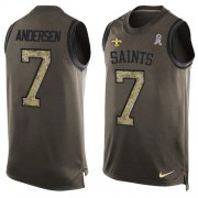 Wholesale Cheap Nike Saints #7 Morten Andersen Green Men's Stitched NFL Limited Salute To Service Tank Top Jersey