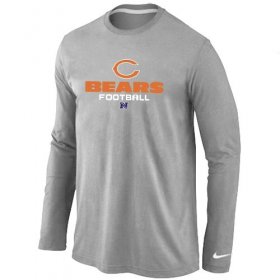 Wholesale Cheap Nike Chicago Bears Critical Victory Long Sleeve T-Shirt Grey