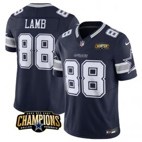 Cheap Men\'s Dallas Cowboys #88 CeeDee Lamb Navy 2023 F.U.S.E. NFC East Champions Patch Football Stitched Jersey