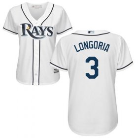 Wholesale Cheap Rays #3 Evan Longoria White Women\'s Fashion Stitched MLB Jersey