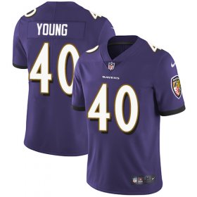Wholesale Cheap Nike Ravens #40 Kenny Young Purple Team Color Men\'s Stitched NFL Vapor Untouchable Limited Jersey