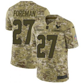 Wholesale Cheap Nike Texans #27 D\'Onta Foreman Camo Youth Stitched NFL Limited 2018 Salute to Service Jersey
