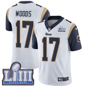 Wholesale Cheap Nike Rams #17 Robert Woods White Super Bowl LIII Bound Men\'s Stitched NFL Vapor Untouchable Limited Jersey