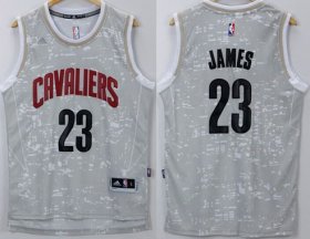 Wholesale Cheap Men\'s Cleveland Cavaliers #23 LeBron James Adidas 2015 Gray City Lights Swingman Jersey