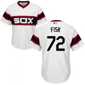 Wholesale Cheap White Sox #72 Carlton Fisk White Alternate Home Cool Base Stitched Youth MLB Jersey