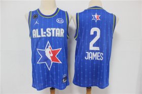 Wholesale Cheap Men\'s Los Angeles Lakers #2 LeBron James Blue Jordan Brand 2020 All-Star Game Swingman Stitched NBA Jersey