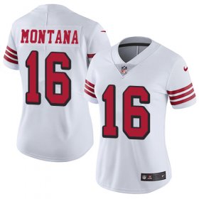 Wholesale Cheap Nike 49ers #16 Joe Montana White Rush Women\'s Stitched NFL Vapor Untouchable Limited Jersey