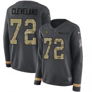 Wholesale Cheap Nike Vikings #72 Ezra Cleveland Anthracite Salute to Service Women's Stitched NFL Limited Therma Long Sleeve Jersey