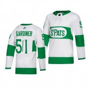 Wholesale Cheap Maple Leafs #51 Jake Gardiner adidas White 2019 St. Patrick's Day Authentic Player Stitched NHL Jersey